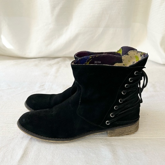 Betsey Johnson Black Suede Becan Boots - Picture 2 of 13
